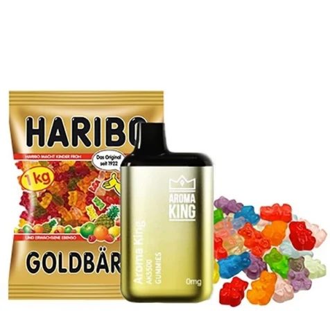 Безнікотинова Одноразова Електронна Сигарета Aroma King Gummies (Мармеладки) (5500 Затяжок)